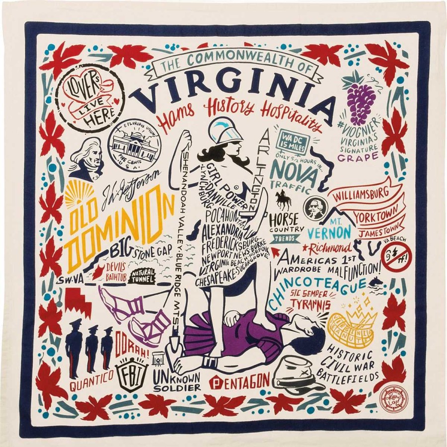 Home Decor Primitives By Kathy | The Commonwealth Of Virginia' Kitchen Towel