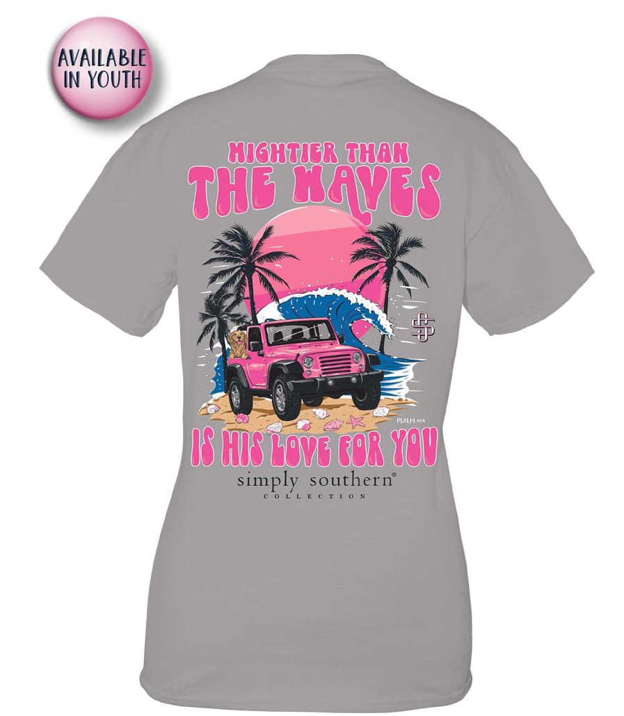 Clothing Simply Southern Preppy Tees | Mightier Than The Waves Is His Love For You' Short Sleeve Tee By Simply Southern