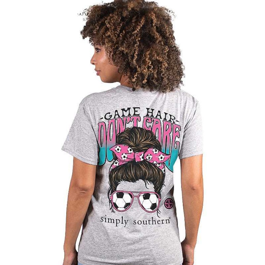 Clothing Simply Southern Short Sleeve | Soccer 'Game Hair Don'T Care' Short Sleeve Tee By Simply Southern