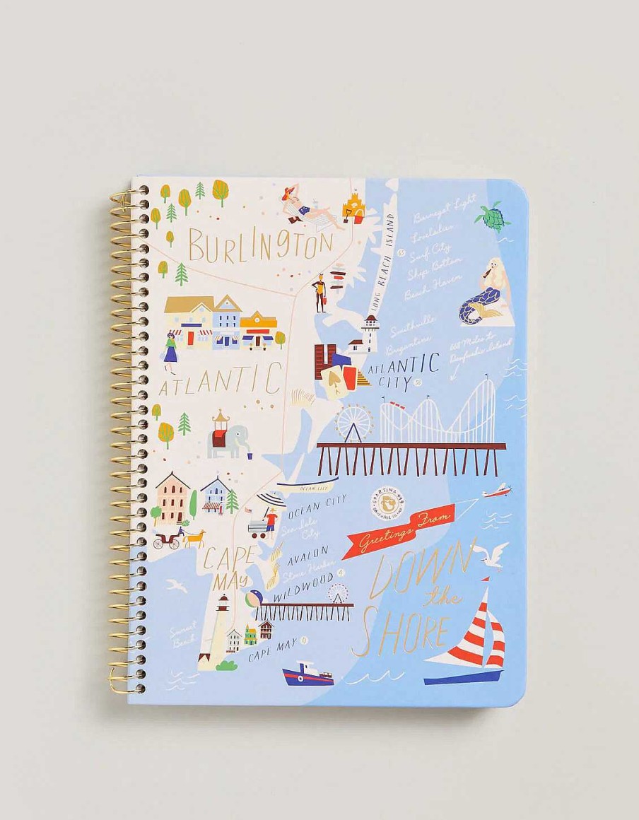 Home Decor Spartina | Ruled Spiral Down The Shore Notebook By Spartina