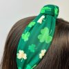 Accessories Prep Obsessed TL Headbands | Printed Clover Top Knot Headband - Green