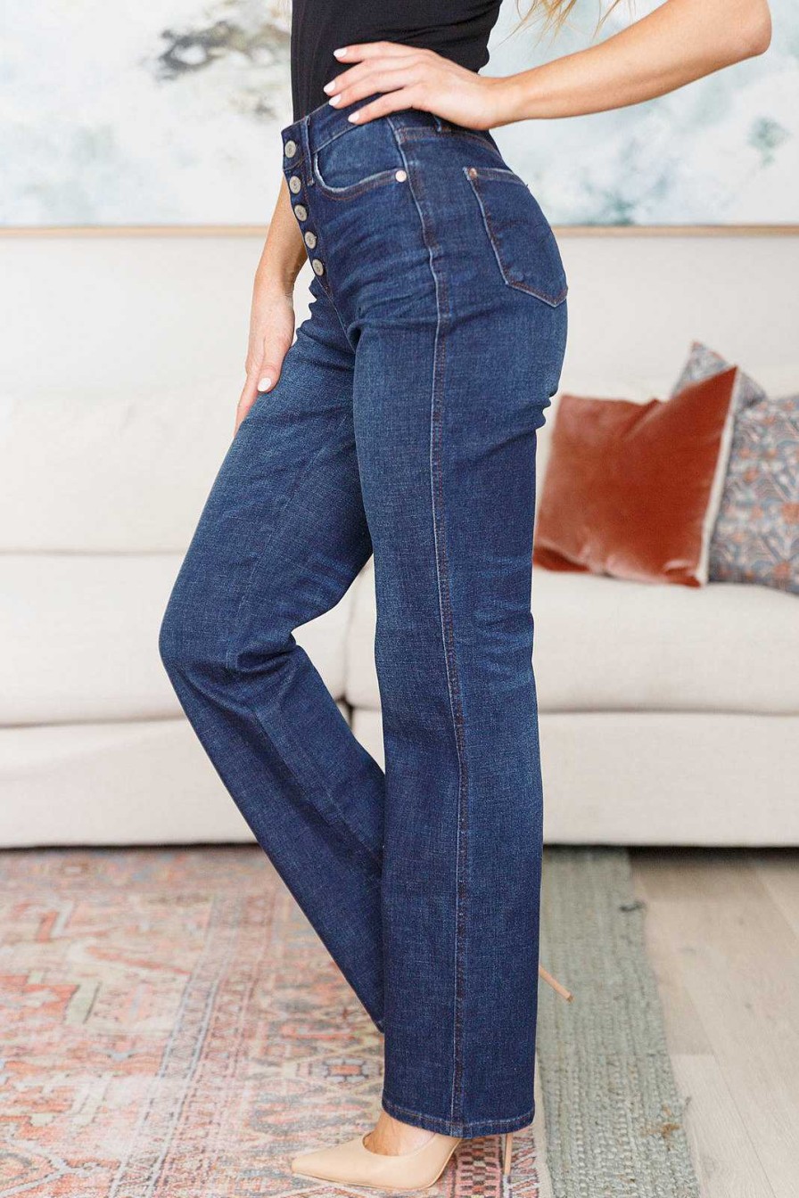 Clothing Ave Shops Denim | Arlo High Rise Button-Fly Straight Jeans By Judy Blue