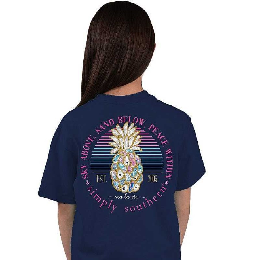 Clothing Simply Southern Preppy Tees | Youth 'Sky Above, Sand Below, Peace Within' Short Sleeve Tee By Simply Southern