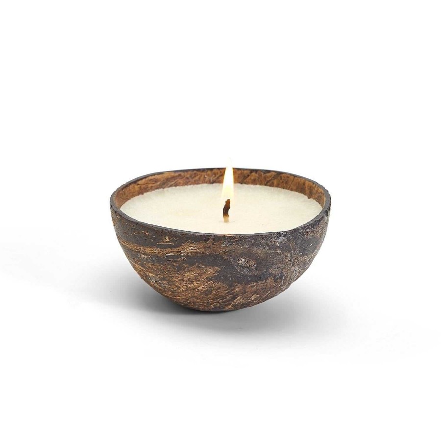 Home Decor Two's Company | Coconut Shell Citronella And Lemon Grass Candle