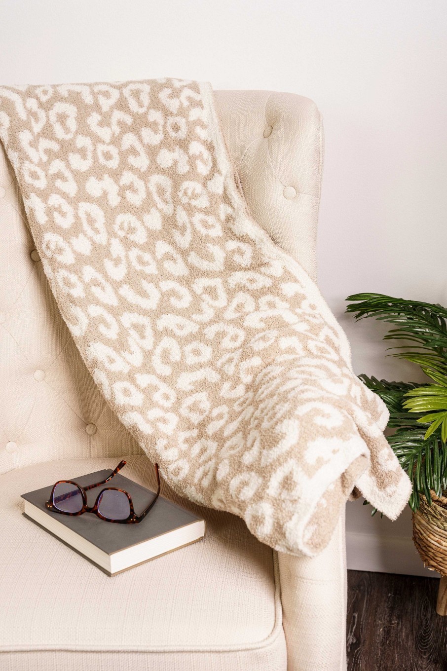 Home Decor Prep Obsessed JTC | Luxury Cozy Leopard Print Throw Blanket - Beige