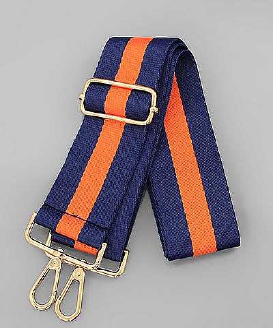 Accessories Prep Obsessed GS Crossbody Bags | Adjustable Crossbody Strap - Orange & Navy Stripe