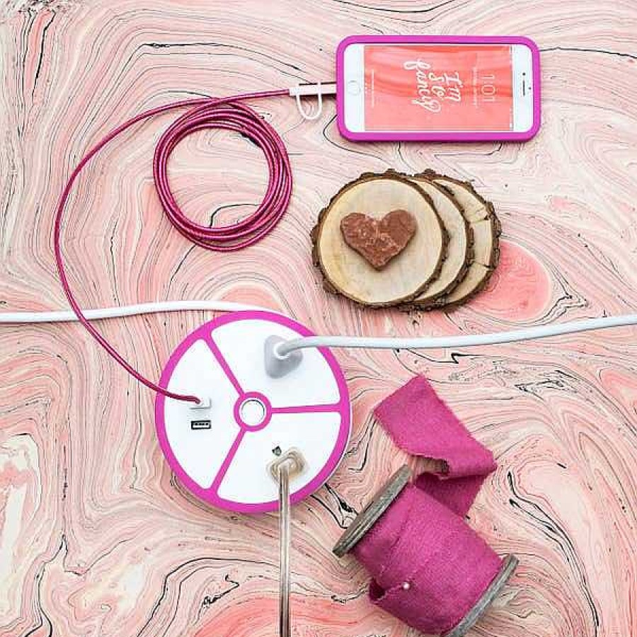 Home Decor Tech Candy | Power House Outlet & Usb Charging Station - Pink