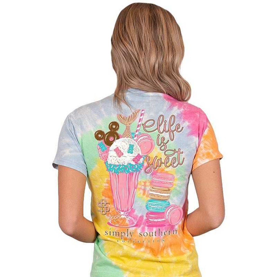 Clothing Simply Southern Preppy Tees | Life Is Sweet' Short Sleeve Tie Dye Tee By Simply Southern