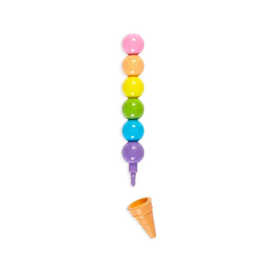 Home Decor Ooly | Rainbow Scoops Vanilla Stacking Erasable Crayons