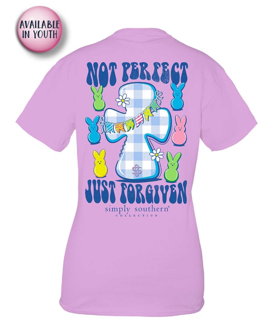 Clothing Simply Southern Preppy Tees | Not Perfect, Just Forgiven' Short Sleeve Tee By Simply Southern