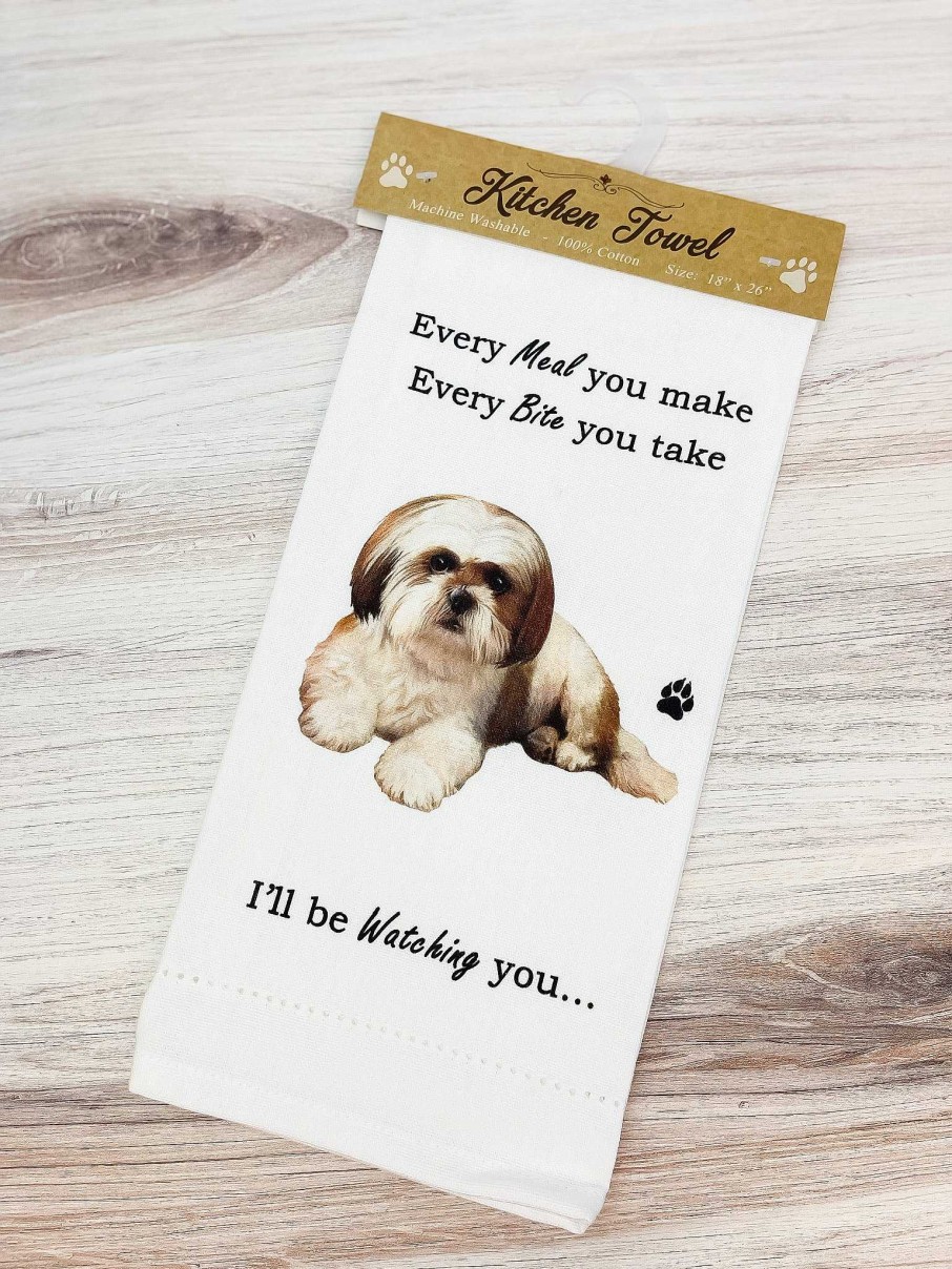 Home Decor E&S Pets | Tan Shih Tzu Kitchen Towel