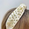 Accessories Prep Obsessed Headbands | Rhinestone Knotted Headband - White