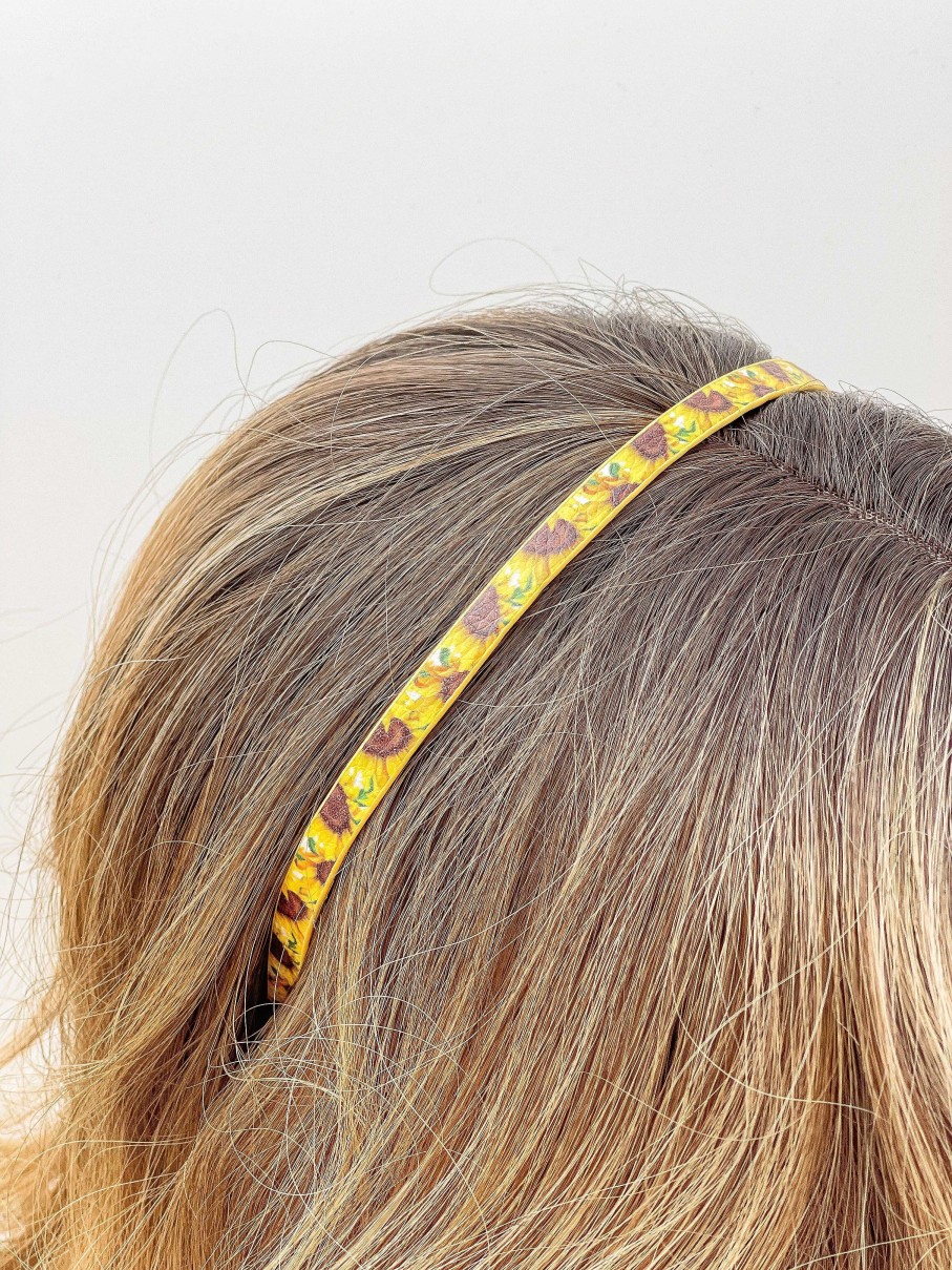 Accessories Prep Obsessed PR Headbands | Skinny Leather Headband - Sunflower