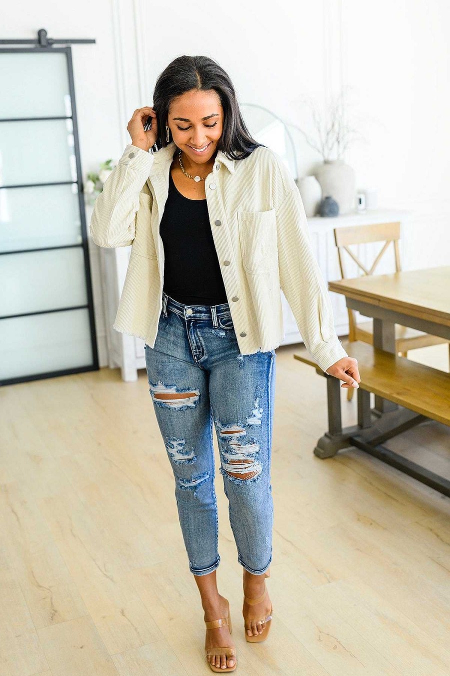 Clothing LH May Sale Denim | Mary Lou Hi-Rise Destroyed Boyfriend Jeans By Judy Blue