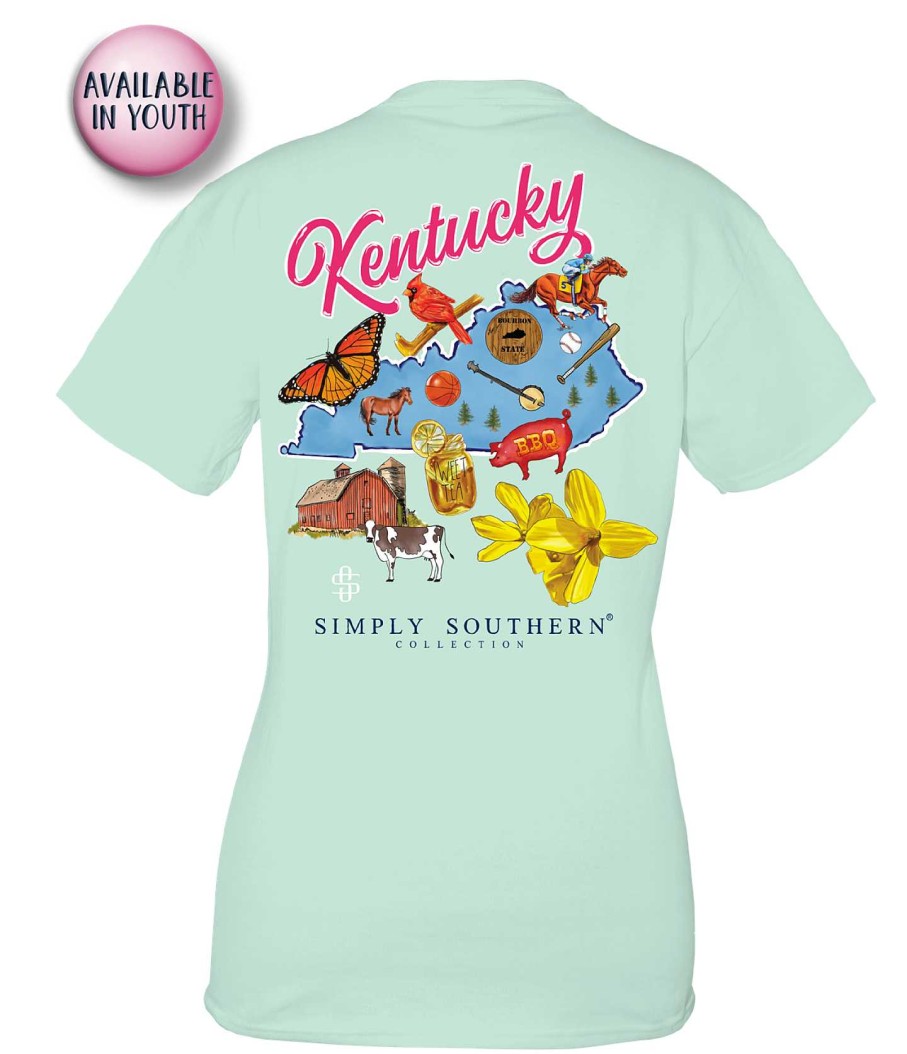 Clothing Simply Southern Short Sleeve | Kentucky State Short Sleeve Tee By Simply Southern