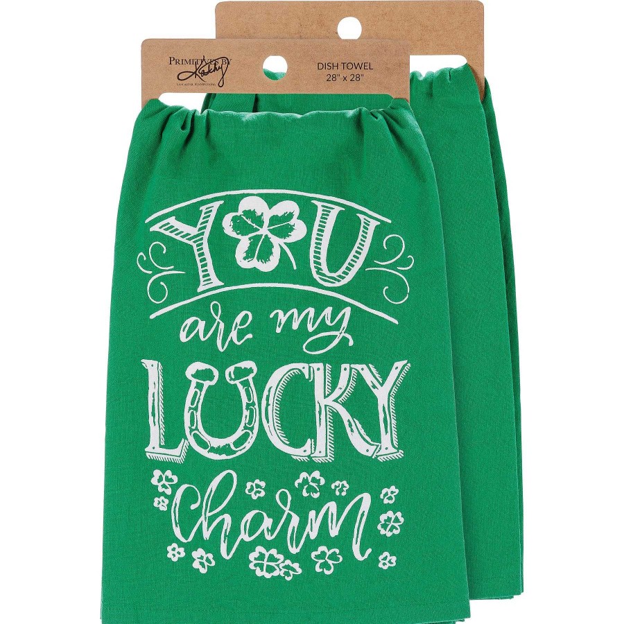 Home Decor Primitives By Kathy | You Are My Lucky Charm' Kitchen Towel