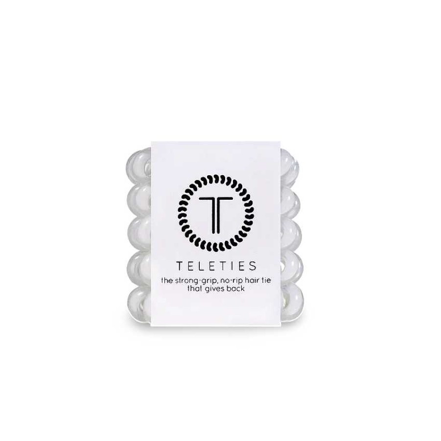 Accessories Teleties Hair Ties & Clips | Teleties Hair Tie - Tiny Band Pack Of 5 - Coconut White