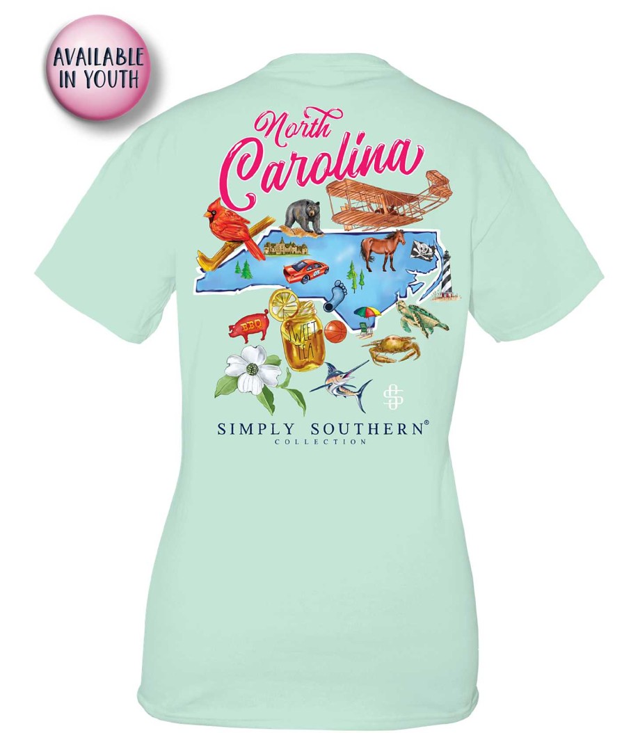 Clothing Simply Southern Short Sleeve | Youth North Carolina State Short Sleeve Tee By Simply Southern