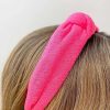 Accessories Prep Obsessed U&I Headbands | Neon Terry Knotted Headband - Pink