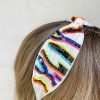 Accessories Prep Obsessed TL Headbands | Beaded Zebra Embroidered Headband - Multi