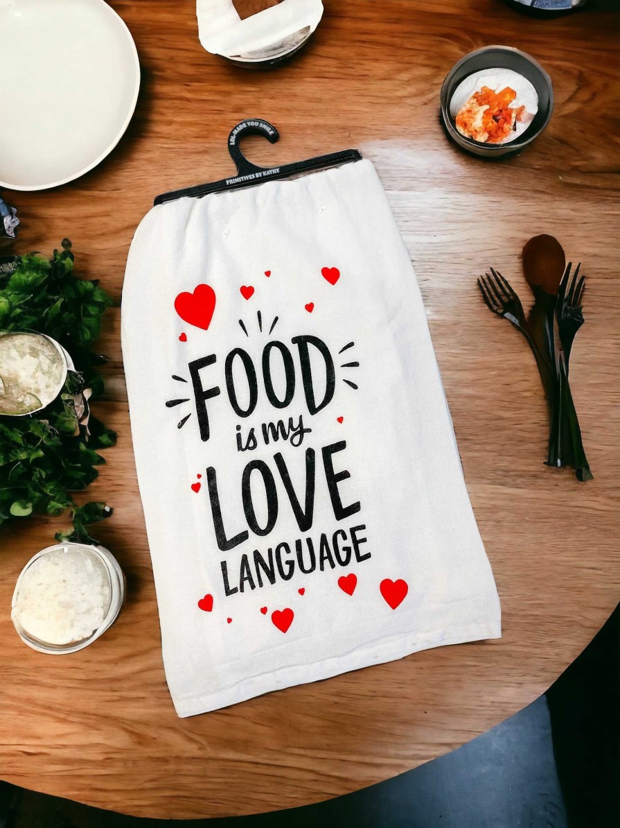 Home Decor Primitives By Kathy | Food Is My Love Language' Kitchen Towel