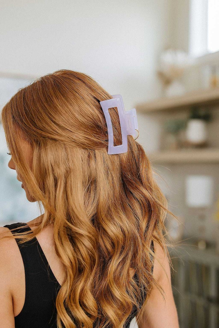 Accessories Ave Shops Hair Ties & Clips | Jelly Rectangle Claw Clip In Lavender (Ships In 1-2 Weeks)