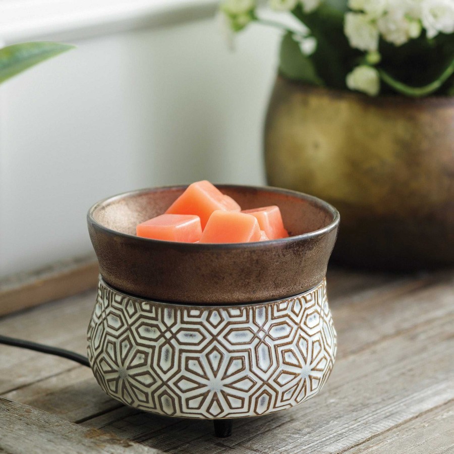 Home Decor Candle Warmers Etc | Bronze Geometric 2-In-1 Classic Fragrance Warmer