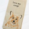 Home Decor Primitives By Kathy | Love My Corgi' Dish Towel