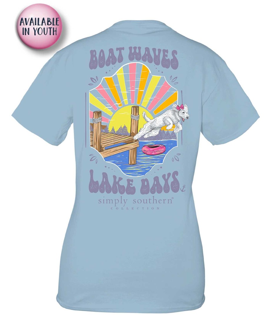 Clothing Simply Southern Preppy Tees | Boat Waves & Lake Days' Short Sleeve Tee By Simply Southern