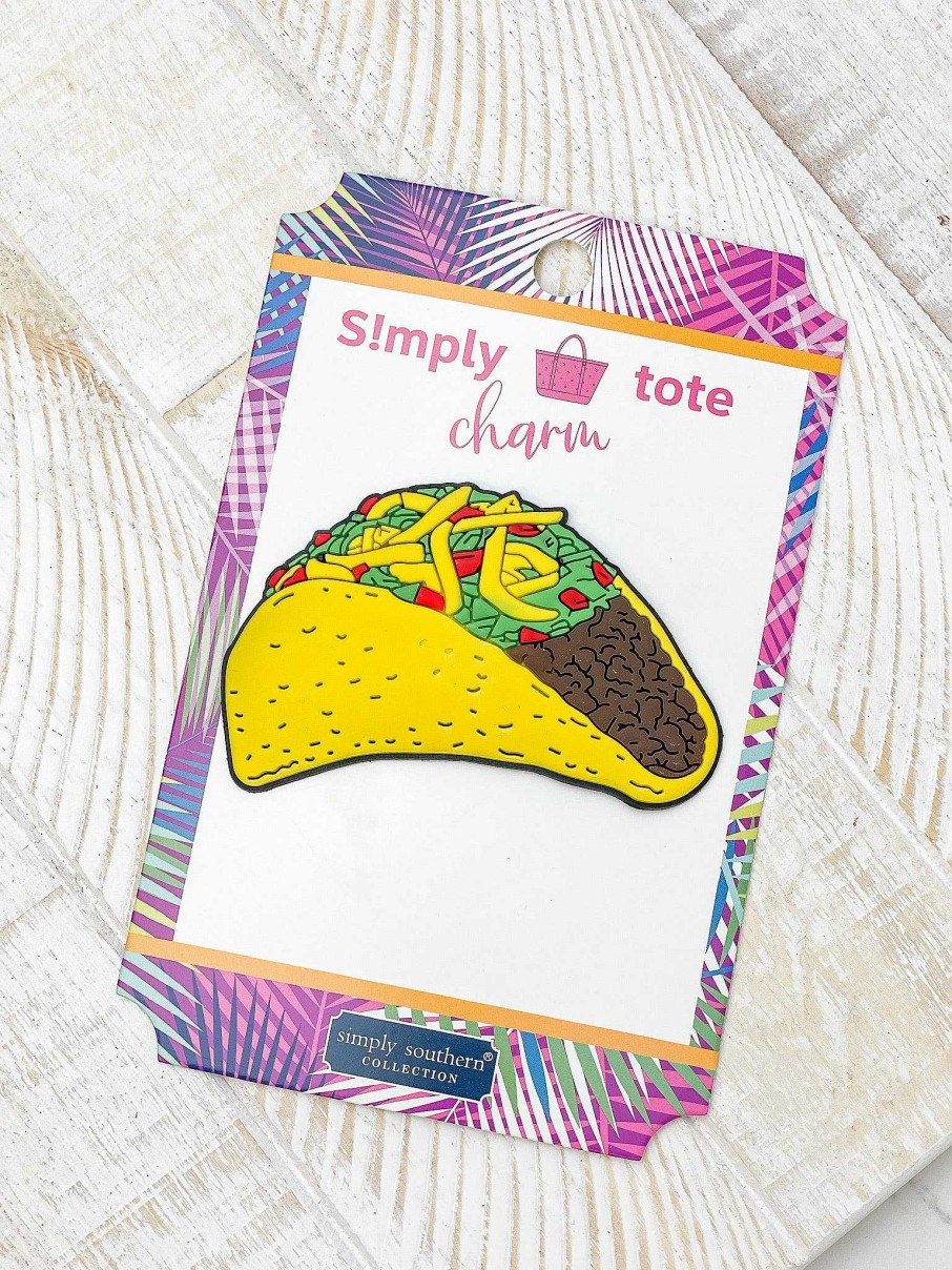 Accessories Simply Southern Tote Bags | Taco Tote Bag Charm By Simply Southern