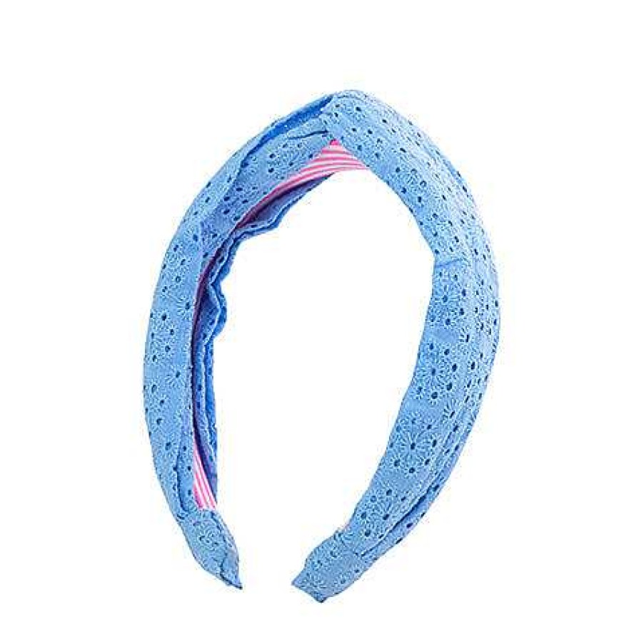 Accessories Lifeguard Press Hair Ties & Clips | Twist Headband By Lilly Pulitzer - Frenchie Blue Eyelet