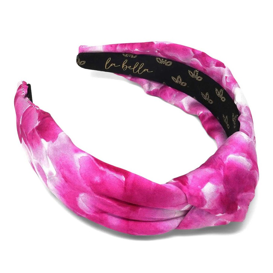 Accessories La Bella Headbands | Pink Peony Silk Headband