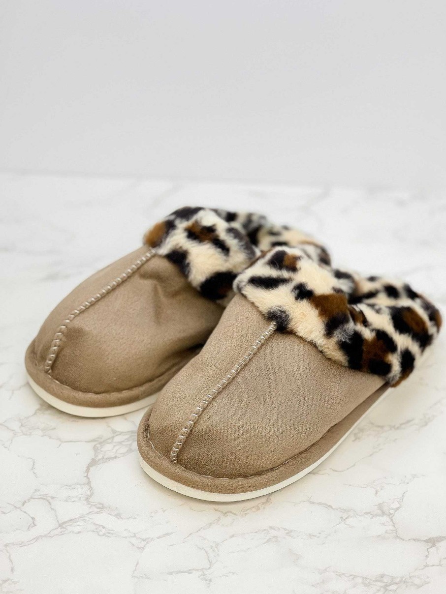 Shoes Prep Obsessed AZ | Leopard Faux Fur Lined Slippers