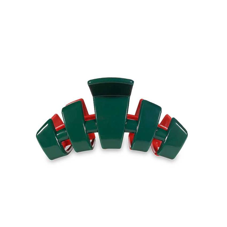 Accessories Teleties Hair Ties & Clips | Tiny Teleties Claw Clip - Red And Green