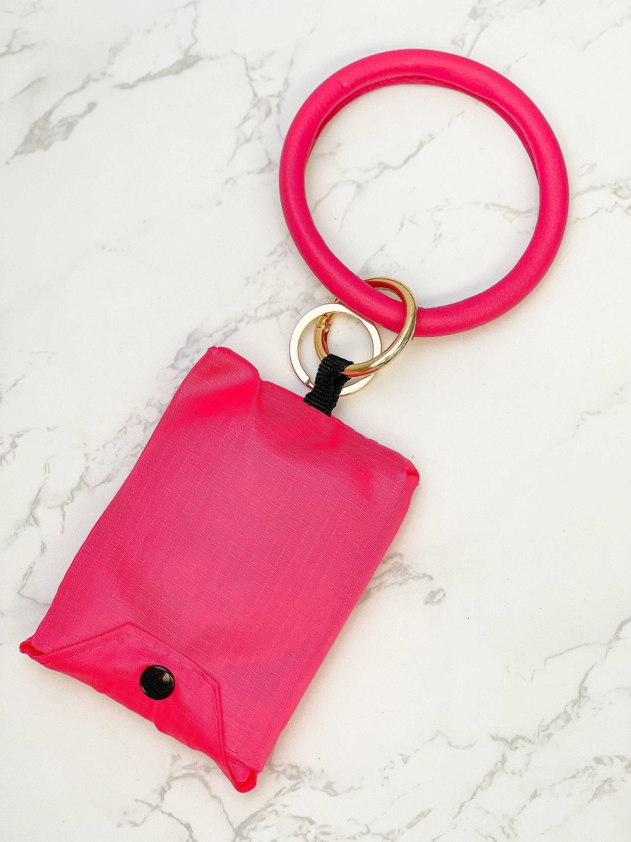 Accessories Prep Obsessed MONT Tote Bags | Reusable Tote Key Ring - Pink