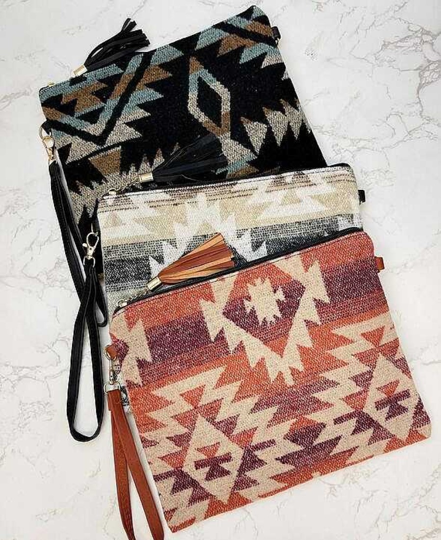 Accessories Prep Obsessed EE Crossbody Bags | Aztec Crossbody/Clutch - Red