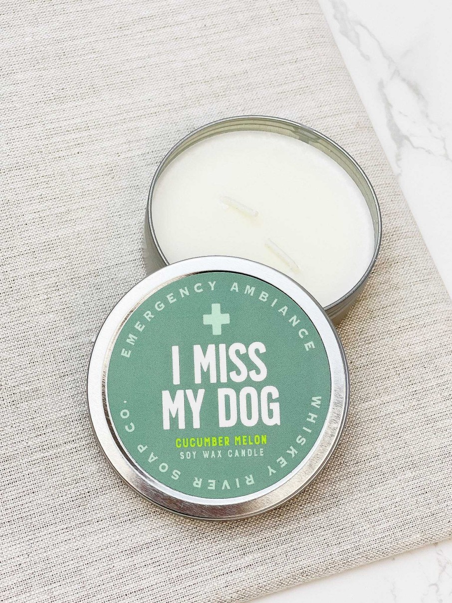 Home Decor WhisBest River | I Miss My Dog Emergency Ambiance Travel Tin Candle