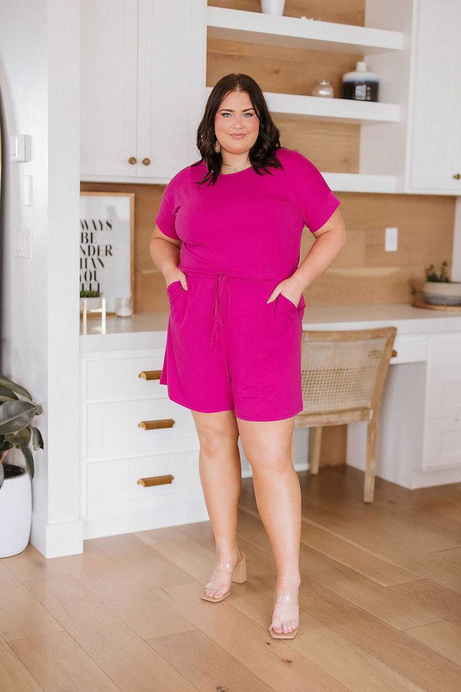 Clothing Ave Shops Rompers & Jumpsuits | Real Cozy Romper In Magenta (Ships In 1-2 Weeks)