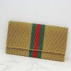 Accessories Prep Obsessed TI Crossbody Bags | Green & Red Stripe Crossbody Chain Clutch - Gold