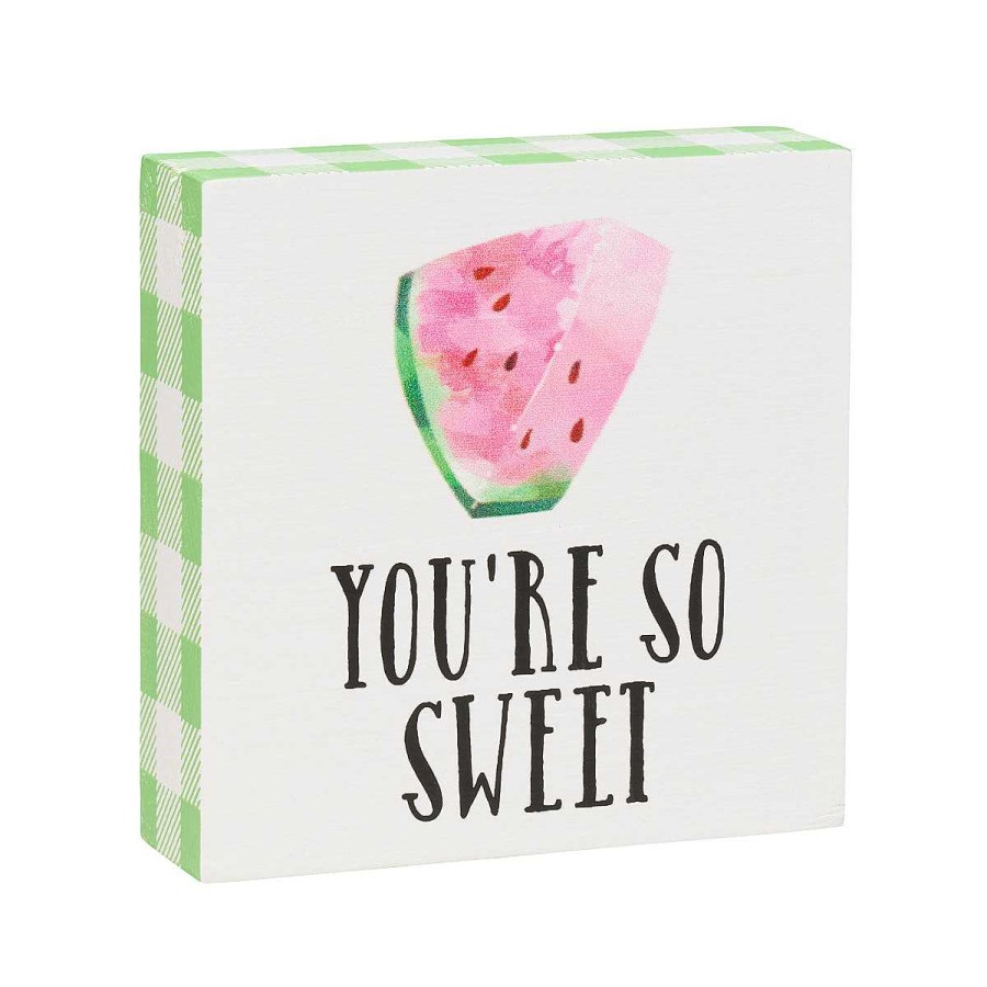 Home Decor Collins | You'Re So Sweet' Watermelon Block Sign