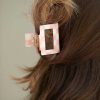 Accessories Ave Shops Hair Ties & Clips | Checkered Claw Clip In Pink (Ships In 1-2 Weeks)