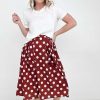 Clothing Kiwidrop Skirts | Jade By Jane Polka Dot Pleated Midi Skirt