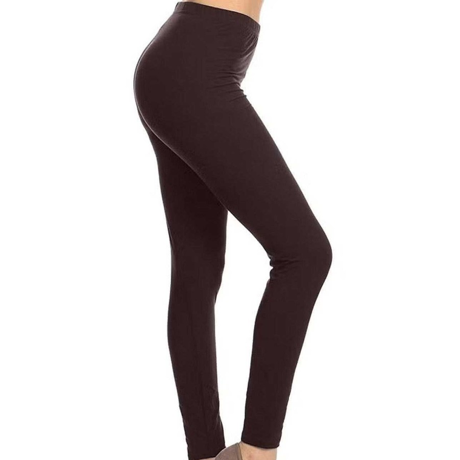 Clothing Leggings Depot Athleisure | Basic Everyday Leggings - Brown