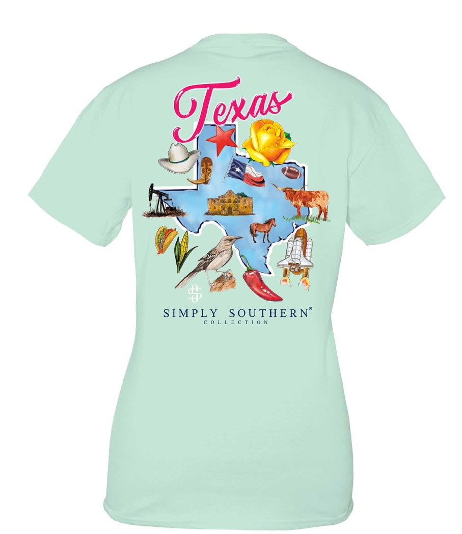 Clothing Simply Southern Short Sleeve | Texas State Short Sleeve Tee By Simply Southern