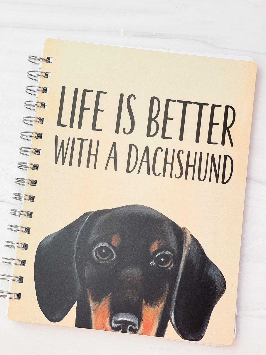 Home Decor Primitives By Kathy | Life Is Better With A Dachshund' Spiral Bound Notebook