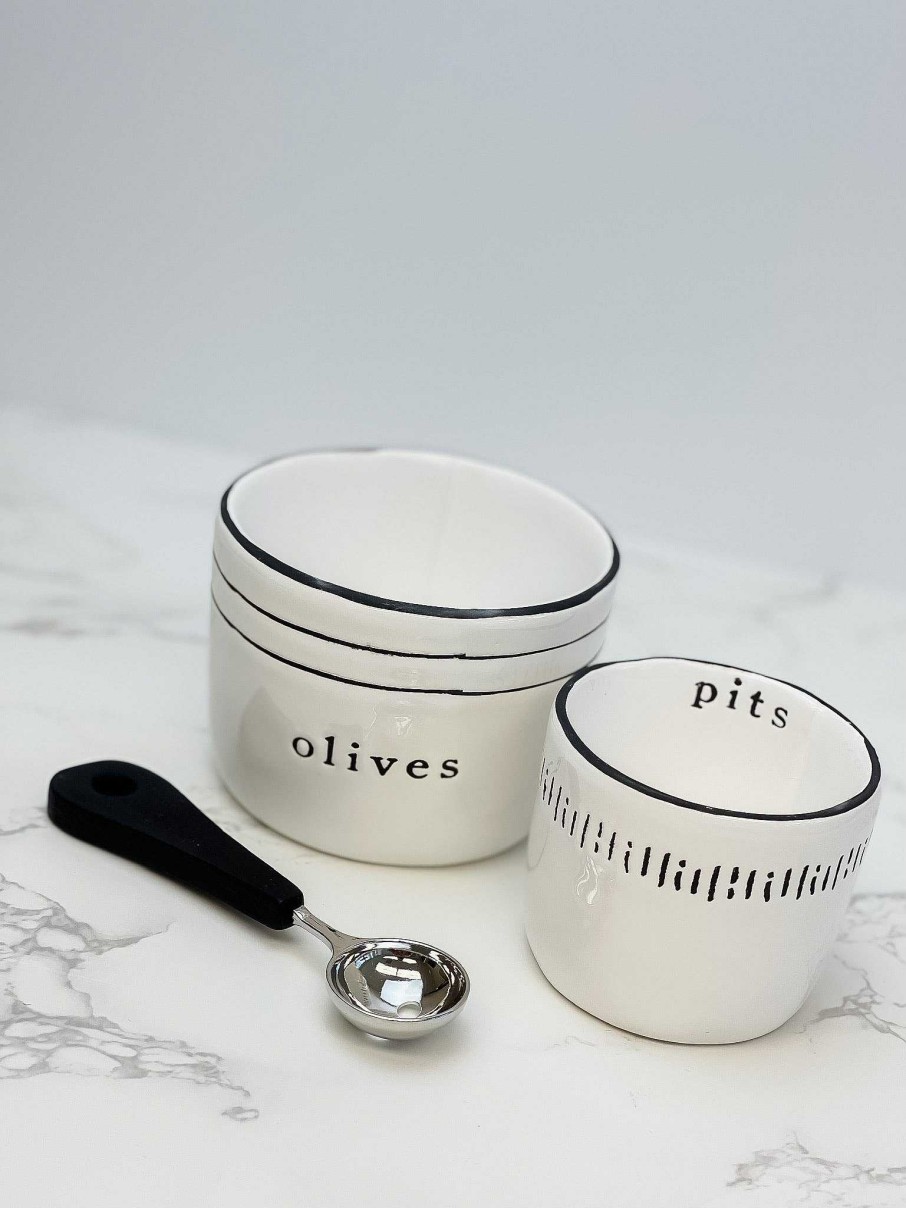 Home Decor Mud Pie | Olive & Pit Set By Mud Pie