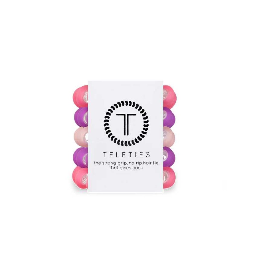 Accessories Teleties Hair Ties & Clips | Teleties Hair Tie - Tiny Band Pack Of 5 - Razzmatazz