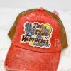 Accessories Simply Southern Ball Caps | Tans May Fade But Memories Last Forever' Distressed Trucker Hat By Simply Southern