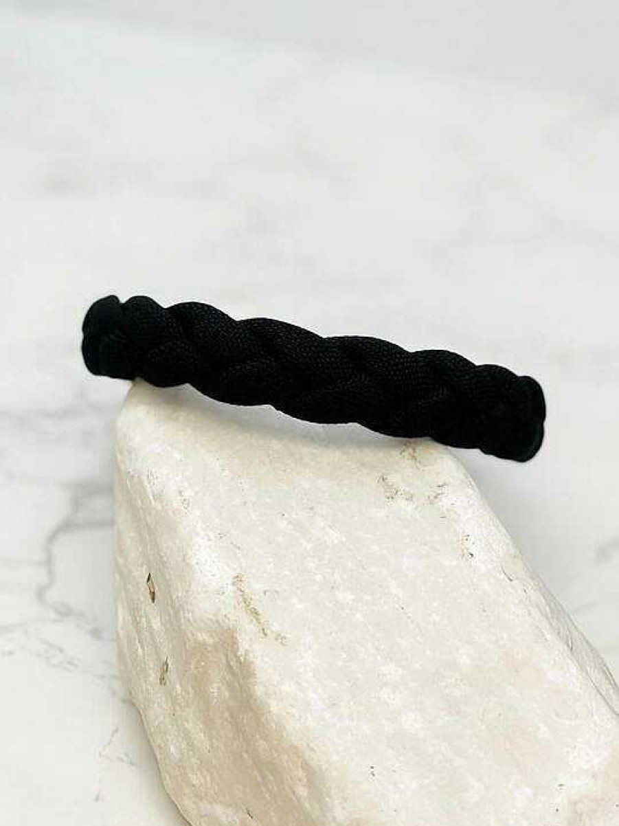 Accessories Prep Obsessed FC Headbands | Textured Braid Headband - Black