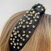 Accessories Prep Obsessed Headbands | Rhinestone Knotted Headband - Black